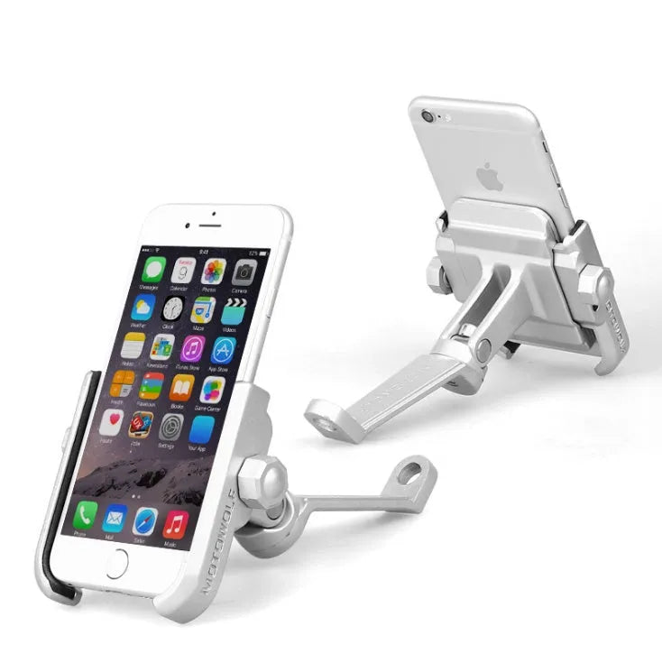 DEROACE bicycle phone holder aluminium alloy handlebar mount bracket with 360-degree magnetic phone holder, black and gold colour options