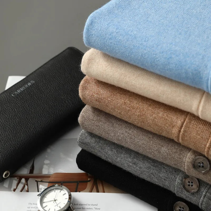 Men's loose fit V-neck Andy velvet cardigan coat in multiple colour options