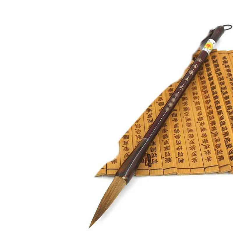 Wolf Hao traditional Chinese brush set with wolf hair bristles and steel rod handles in three sizes