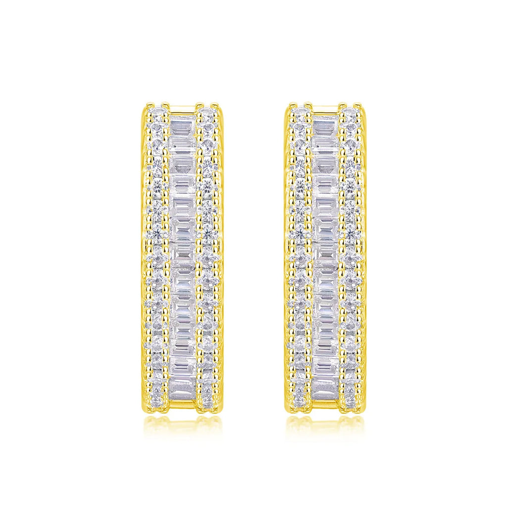 Moissanite stud earrings in S925 silver with platinum plating, 4g pair, gold, platinum or rose gold, gift box