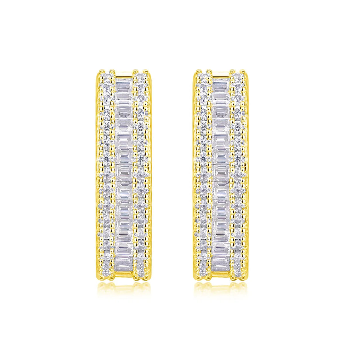 Moissanite stud earrings in S925 silver with platinum plating, 4g pair, gold, platinum or rose gold, gift box