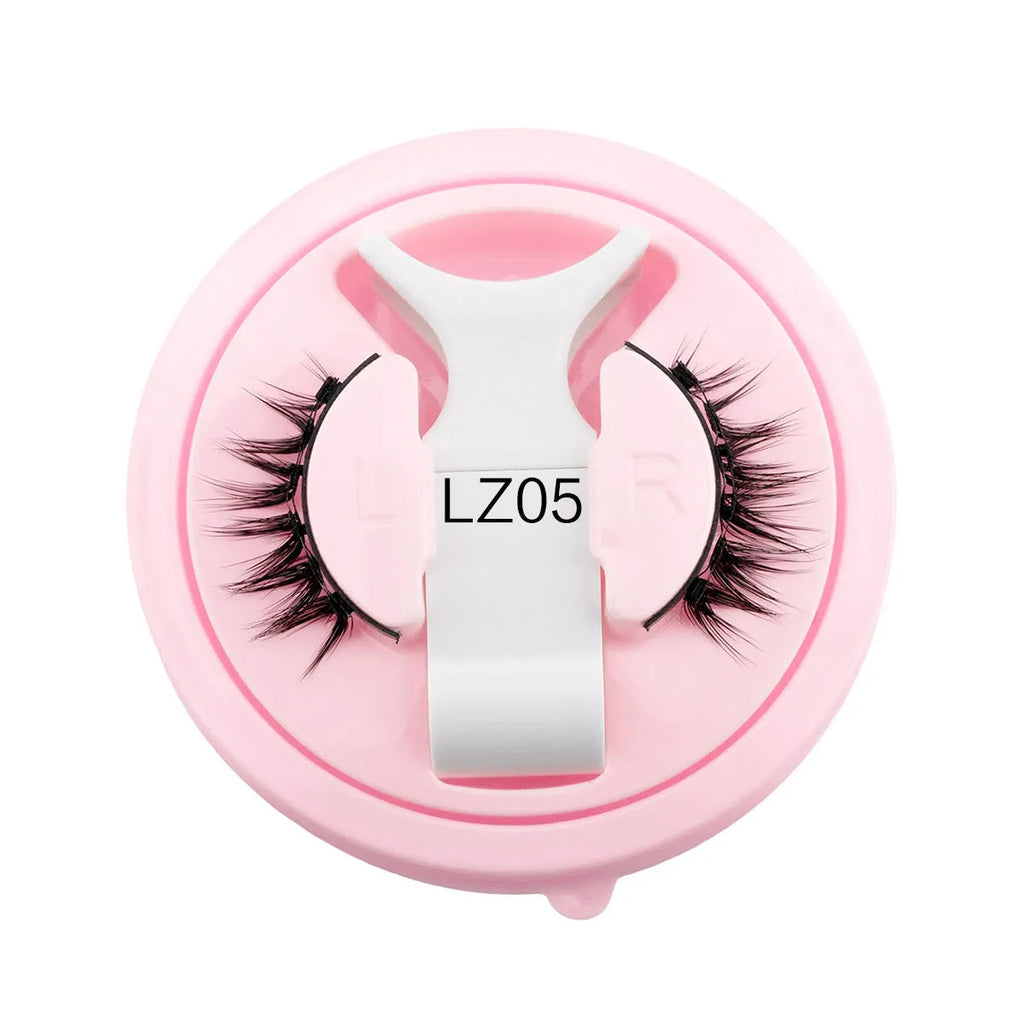 Set of reusable waterproof false eyelashes in five natural artificial fibre styles.