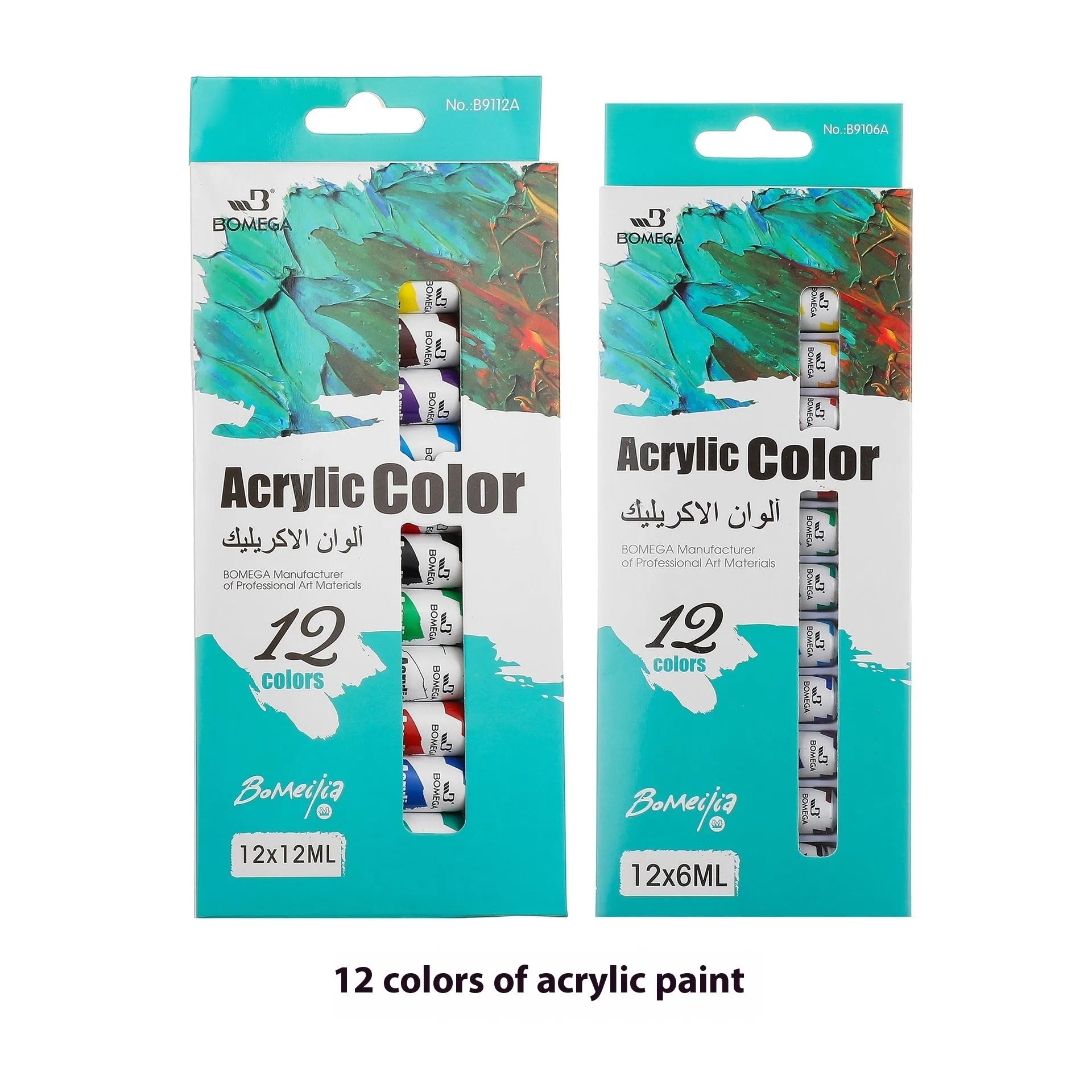 12-colour art pigment paint set with tubes for watercolour gouache acrylic oil glass and textile painting techniques