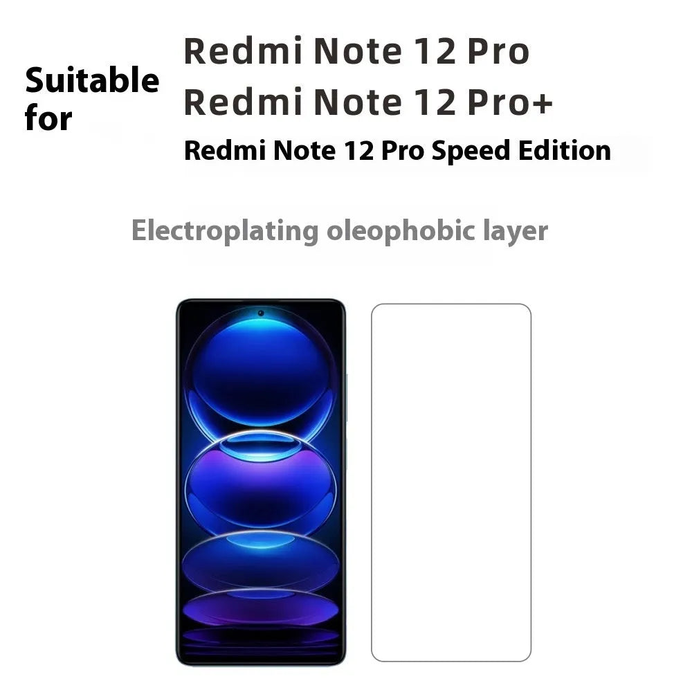 Tempered glass screen protector for Redmi Note 12 Pro with oleophobic coating