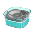 Transparent 2 litre dog water bowl with floating disk and visible water level