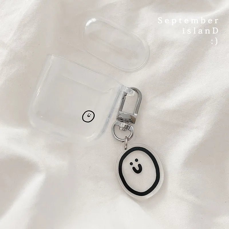 Transparent flexible TPU soft shell headphone cover for AirPods Pro and Airpods 1/2 in white colour