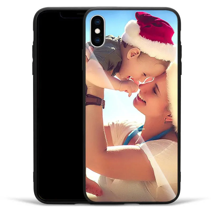 Ultra-thin patterned iPhone case with a raised edge protecting the screen and camera lens.