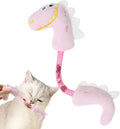 Cat toy bundle with chew toy, catnip ropes, springs and kicker in pink, purple or yellow measuring 23 by 6 cm