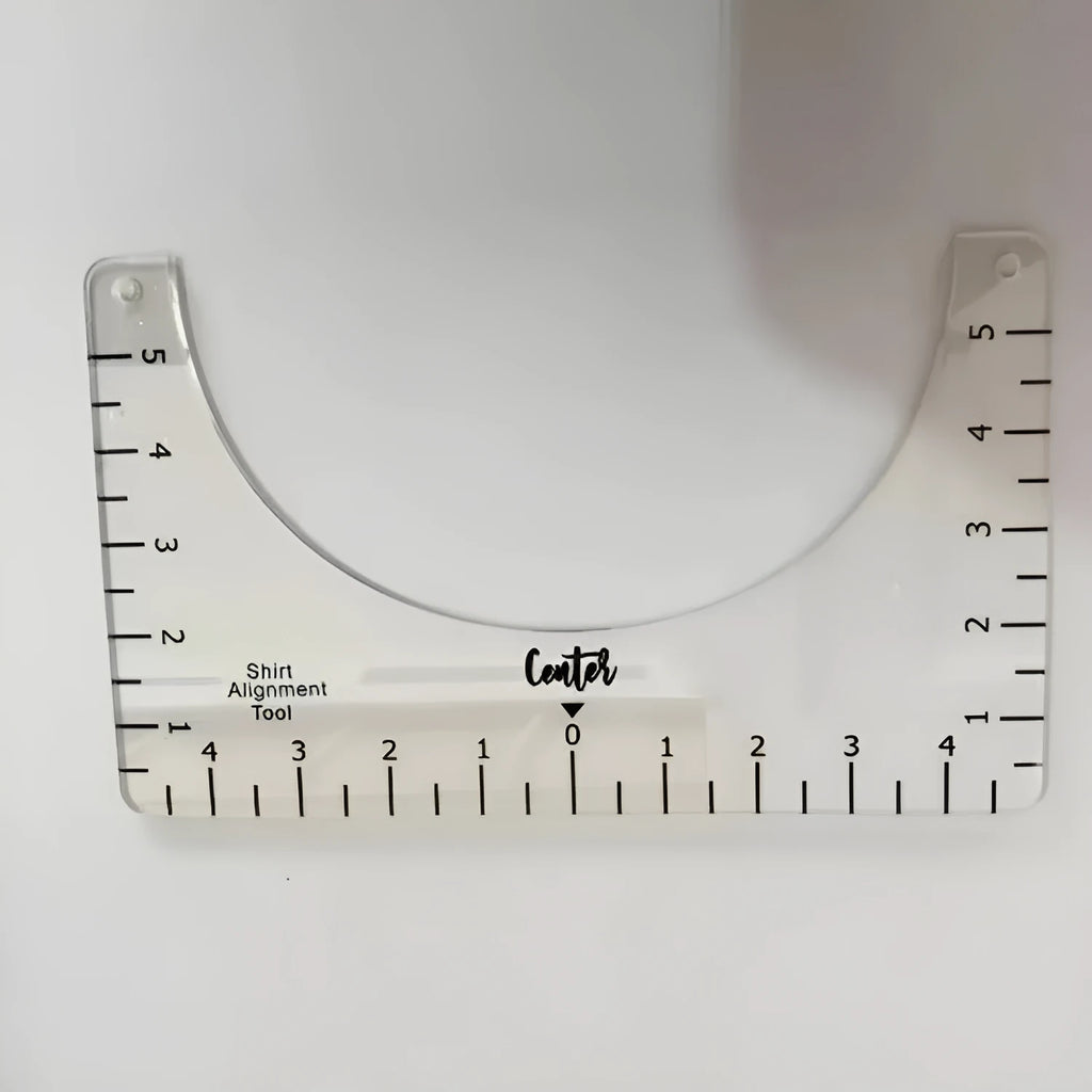 Transparent acrylic T-shirt alignment fixer ruler 10x6 inch with carved markings