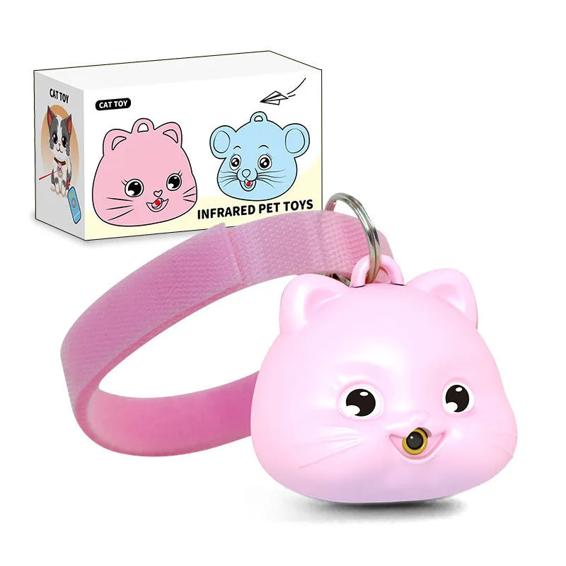 Rechargeable remote control cat halter collar with infrared sensor and adjustable strap