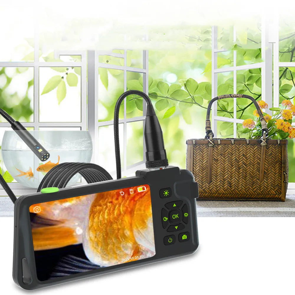 Handheld industrial endoscope with 4.5-inch screen and 5.5mm camera on a 1-metre cable