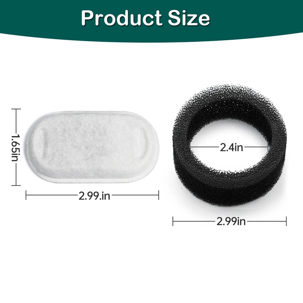 Non-woven cat water dispenser filter element with charcoal bag for pet tableware