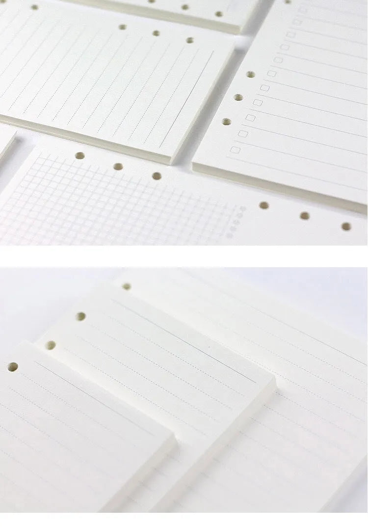 6-hole loose-leaf refill paper in A5, A6 and A7 sizes, 40 sheets of Daolin paper, blank dot square and lined options