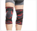 Cross strap compression knee pads for outdoor sports in black grey nylon