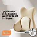 Memory foam lumbar support cushion with removable cover in brown, grey, pink, or purple.