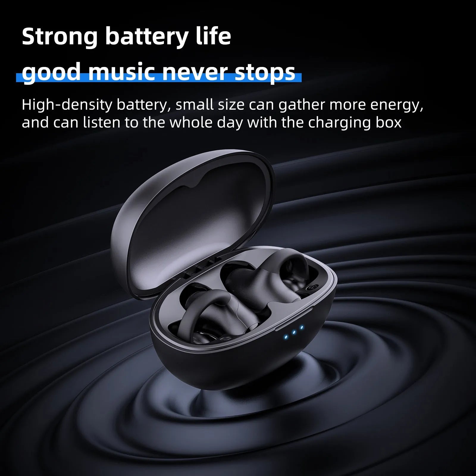 T306 wireless Bluetooth gaming headset with ear-hook design in black colour