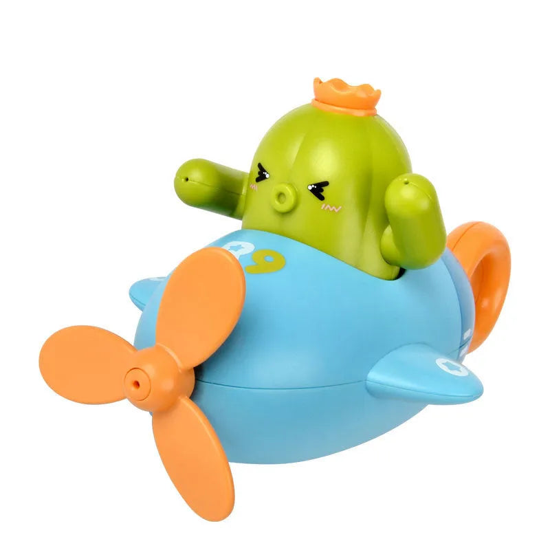 Summer children's water cannon pull-out water spray toy in plastic with submarine design in colour box