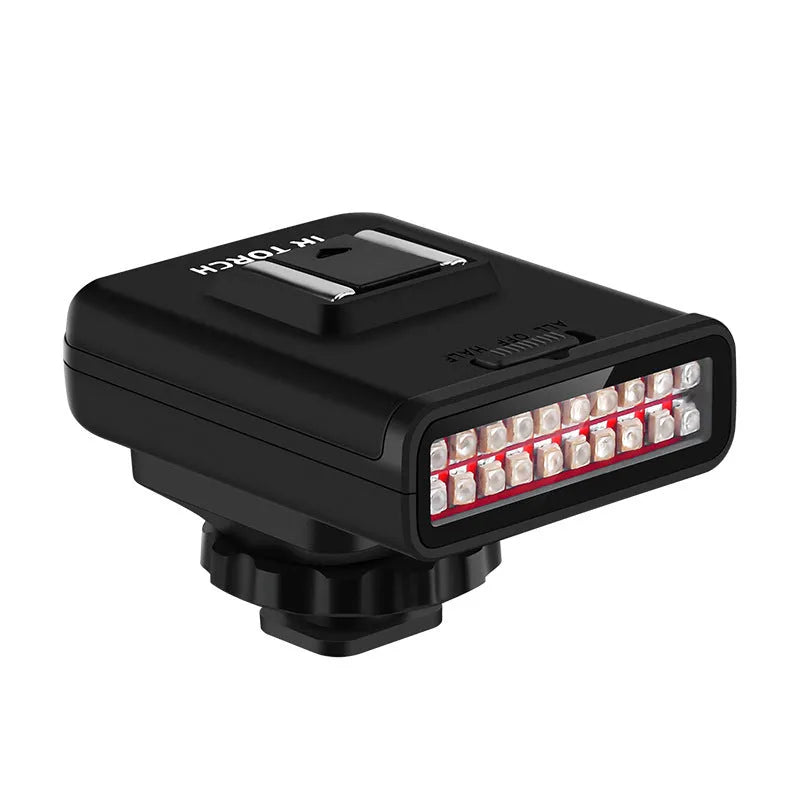 All black infrared fill light with 6500K cold white output and USB cable for night vision use