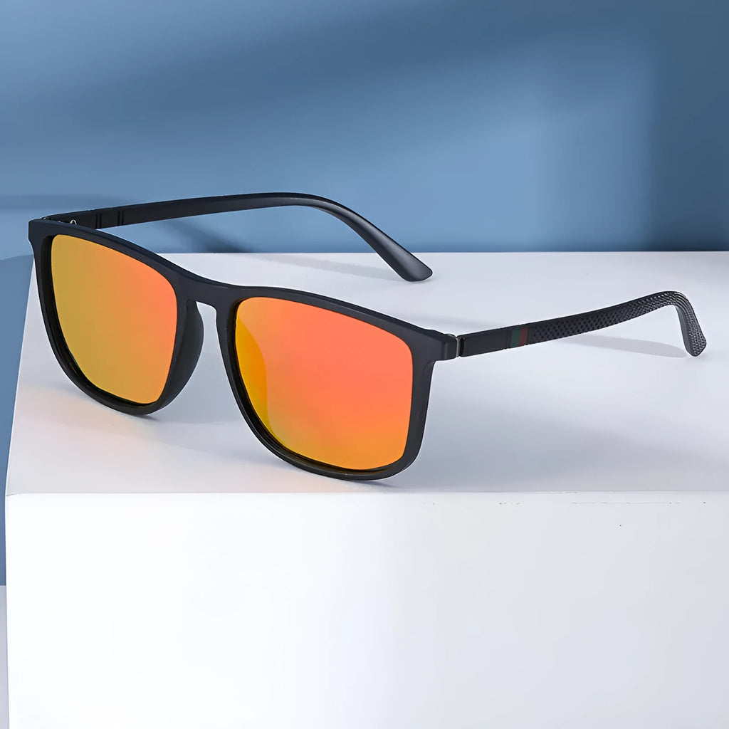 Sports driving polarized sunglasses with black frame and black grey TAC lens, PC frame, unisex style for outdoor use