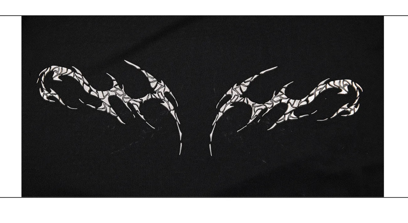 Black and white slim-fit long sleeve bottoming shirt made of niche mesh fabric.