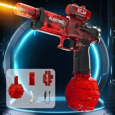 Electric water pistol in light version black or blue with automatic spray and USB charging cable
