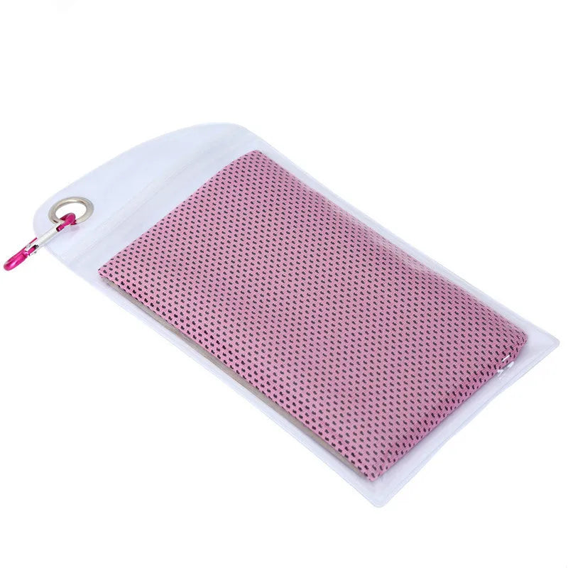 Polyester cooling towel for mountaineering with rounded corners 30x90cm in multiple colours