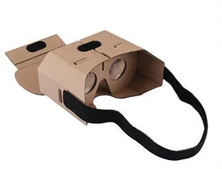 Paper virtual reality glasses for mobile phones showing 3D content