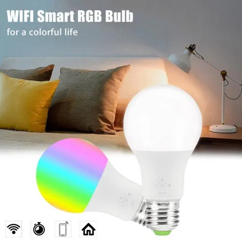 Smart LED light bulb E27 B22 4.5W RGB warm white 2700K-6500K dimmable app control, 60mm x 117mm