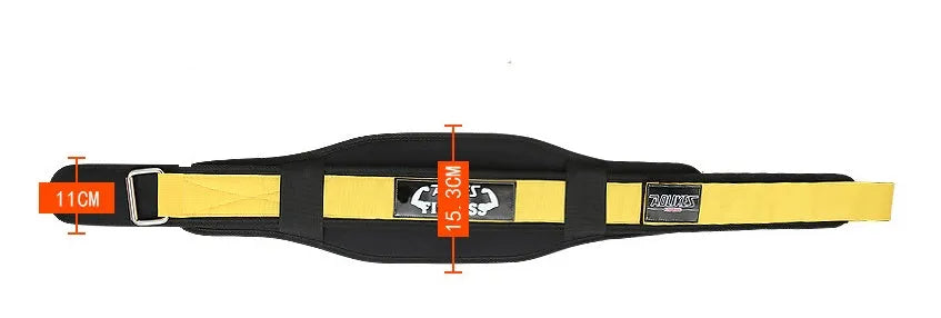 Black nylon fitness weightlifting waistband shown on adult size mannequin.