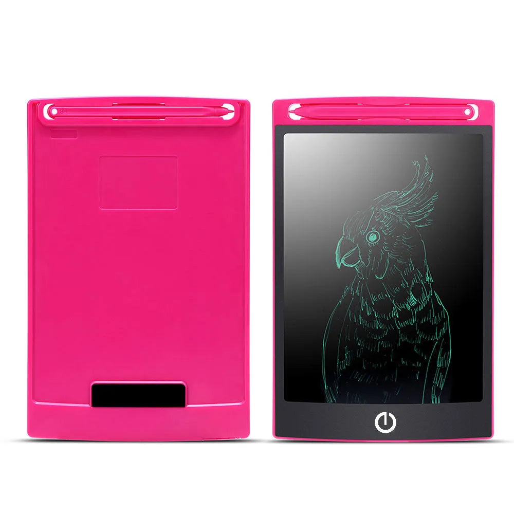 LCD tablet writing pad with pressure sensing screen and erase button, black frame
