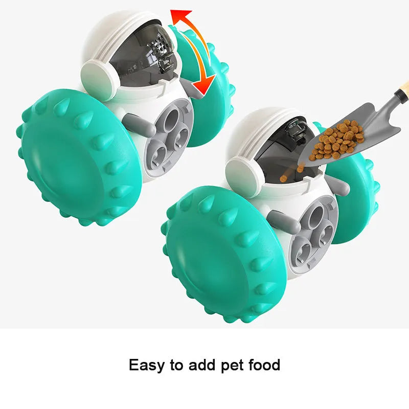 Interactive dog treat leaking toy puzzle tumbler for small medium large dogs in black blue green yellow white