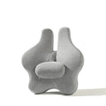 Black memory foam car lumbar support cushion showing simple solid colour design.