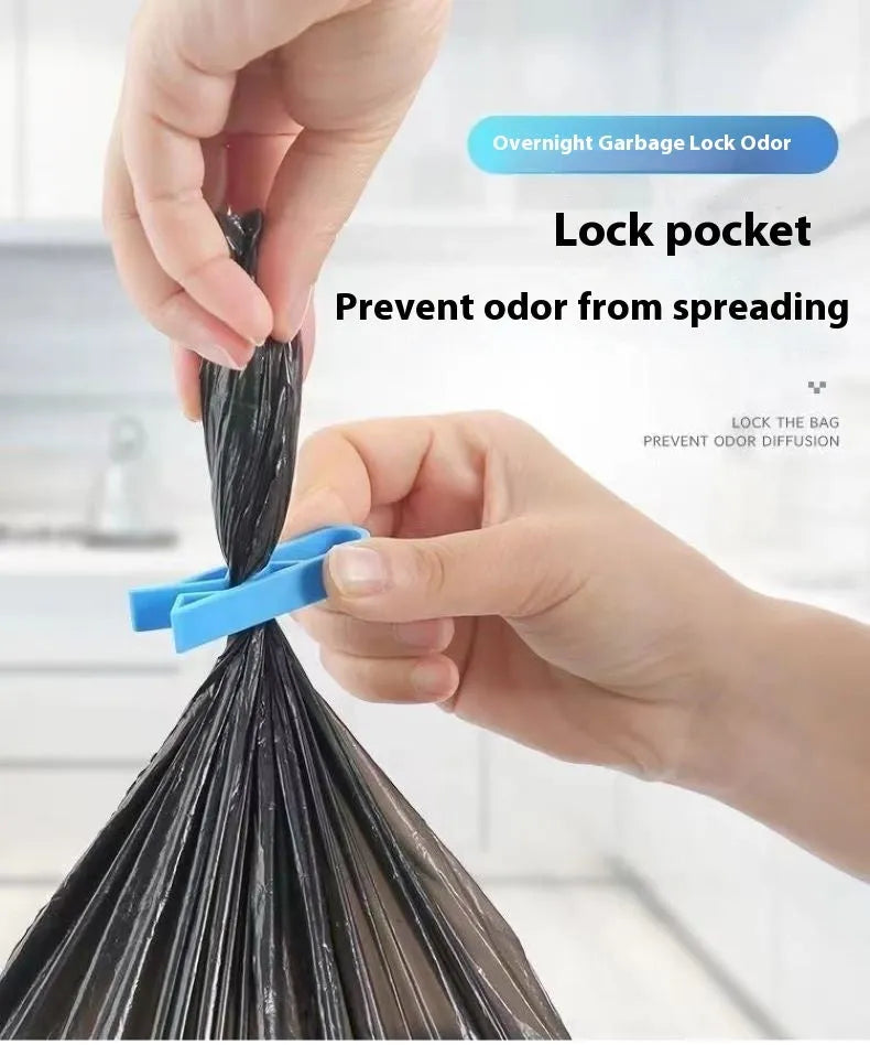 PP plastic non-slip clip for attaching a bin liner to the side of a trash can.