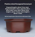 Square purple clay succulent bonsai pot in classical design for tabletop or floor plant display