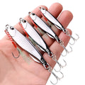 15g plating silvery metal jig lure for sea fishing and saltwater bass, pack of 5 silver jig lures in OPP bag