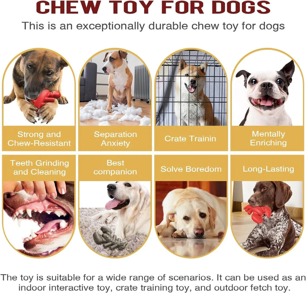 Red nylon dog chew bone for large breed aggressive chewers