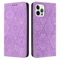 Retro embossing suction leather phone case with bracket for iPhone in black imitation leather