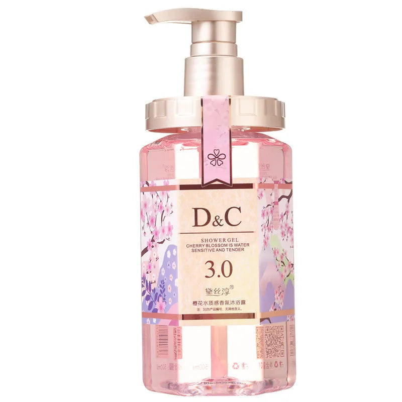 Sakura Cherry Blossom Shampoo, Hair Conditioner, and Shower Gel 500ml bottle set.