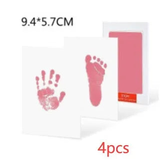 Baby hand and foot print disposable ink pad in pink for newborn keepsake crafting