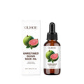 30ml pump bottle of guava seed oil facial serum on a skincare shelf.