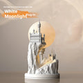 White composite gypsum table lamp with plug-in cord and wire control switch for bedroom night light