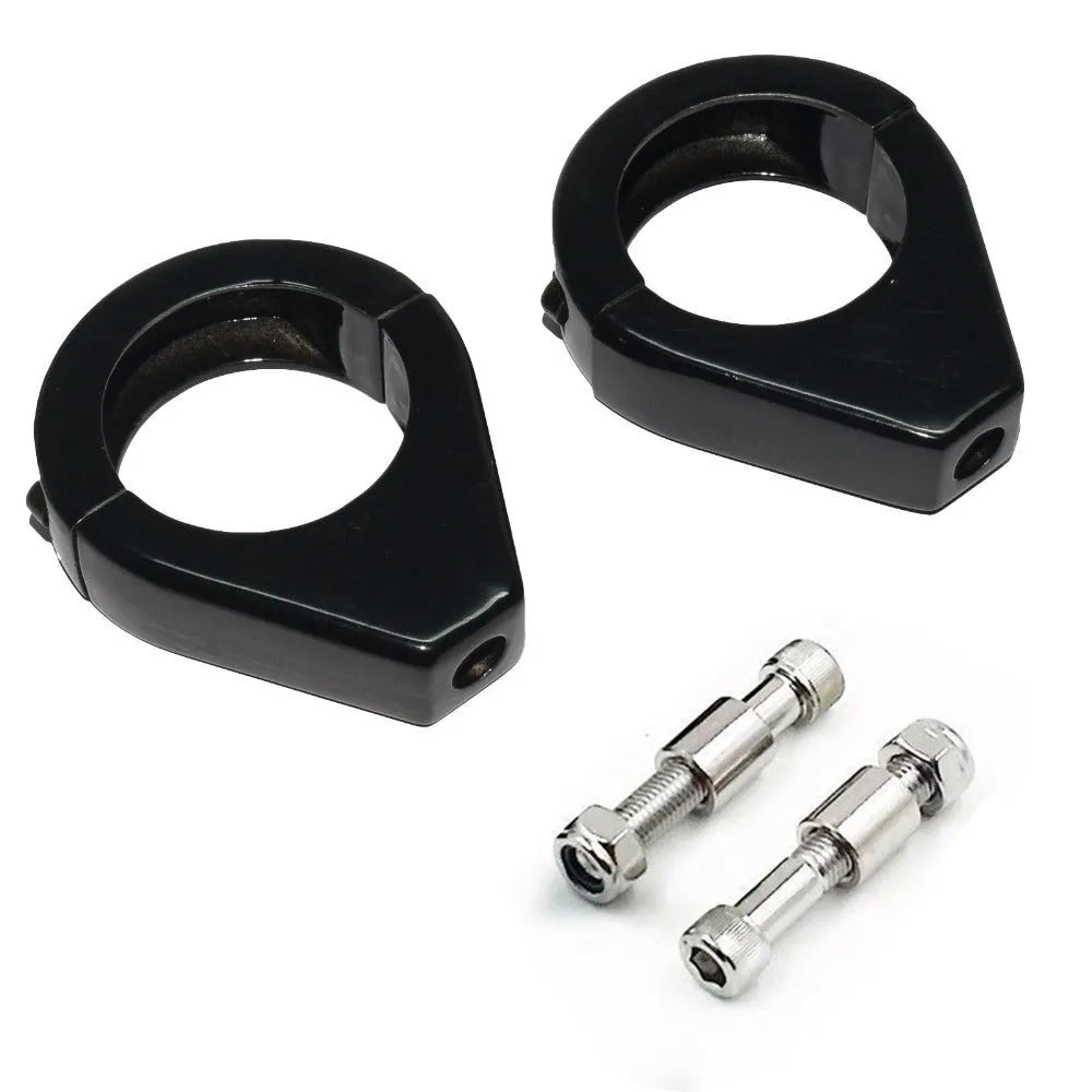 All aluminium motorcycle turn signal bracket for Harley in black and silver 39mm 41mm