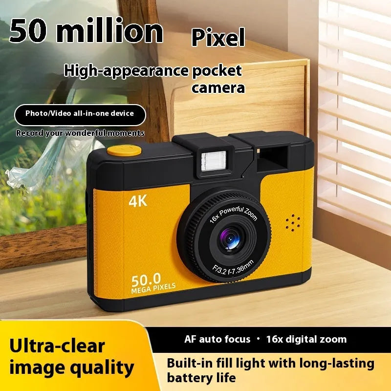 M16 HD large screen children's camera with auto print, ultra HD video, ABS plastic body and memory card