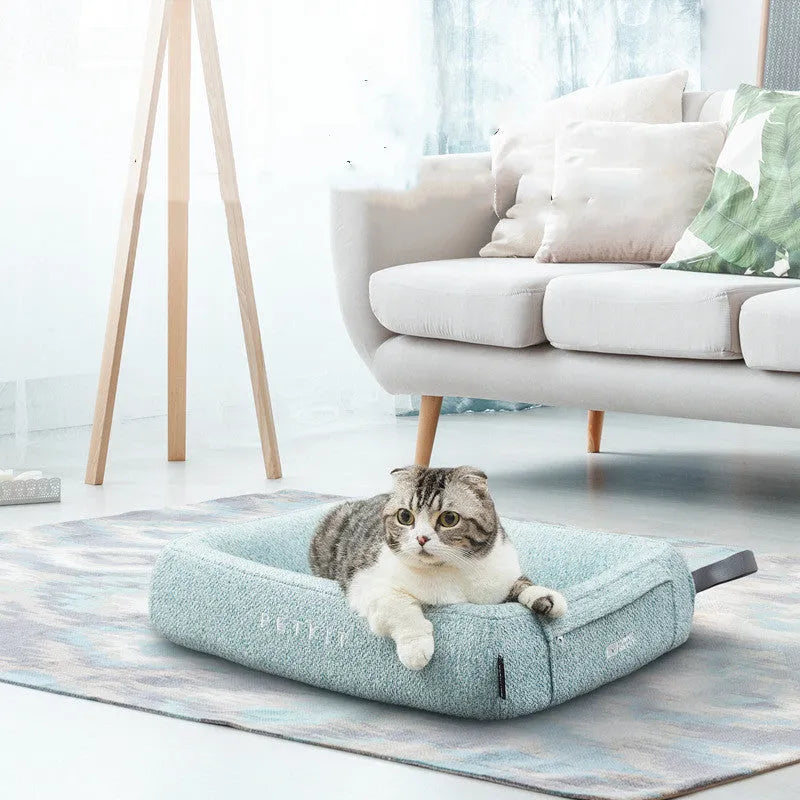 Four Seasons Nest dog bed in Pine Green with removable washable cover and memory sponge inner core
