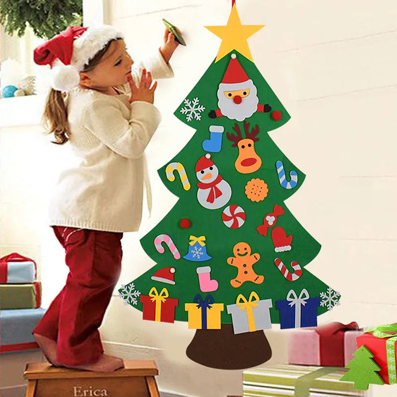 DIY felt Christmas tree ornaments for kids, 18 pieces, colour sections A-I, felt width 110cm
