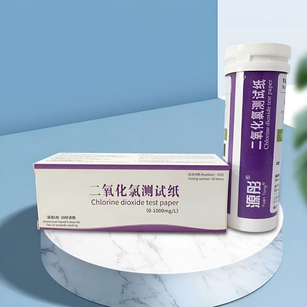 Chlorine dioxide test paper bottle with 50 pieces for 0-1000mg/L waste water concentration detection