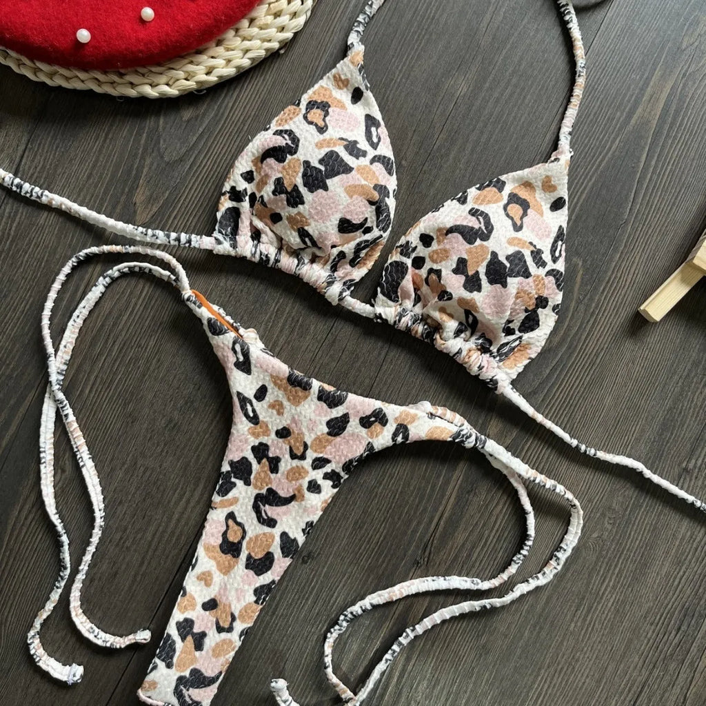 Women's printed bikini swimsuit in a briefs style with quick-dry fabric, shown in colour RT2110.