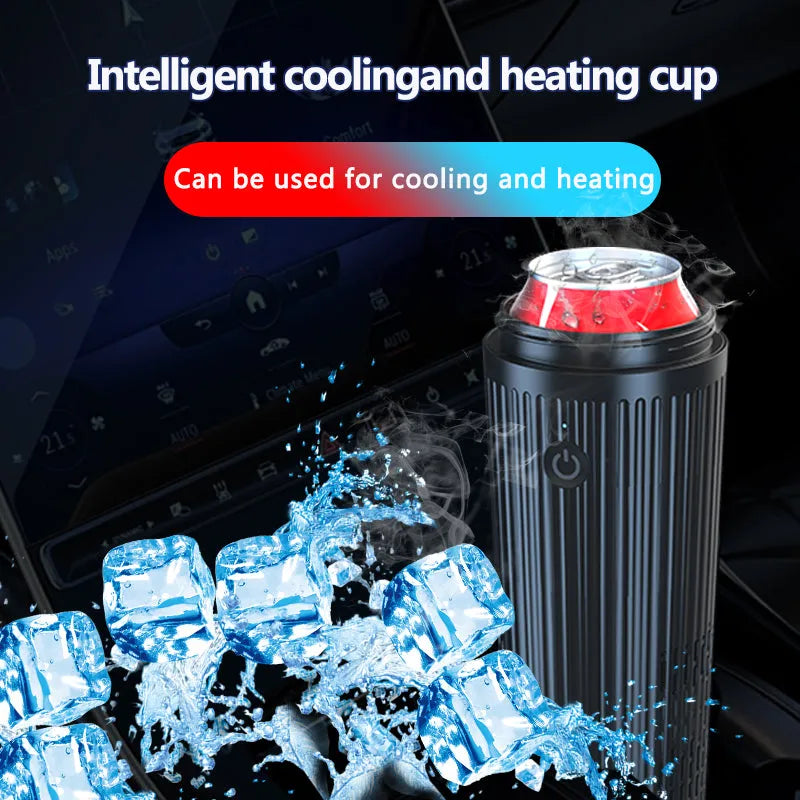 Car-mounted smart heating and cooling cup in black, 36W 12V, size 111x96x235mm, for vehicles homes offices