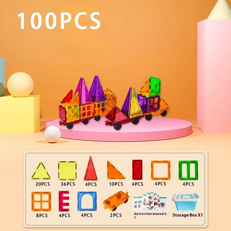 Educational plastic building blocks construction toy set with 100 or 120 pieces and storage box