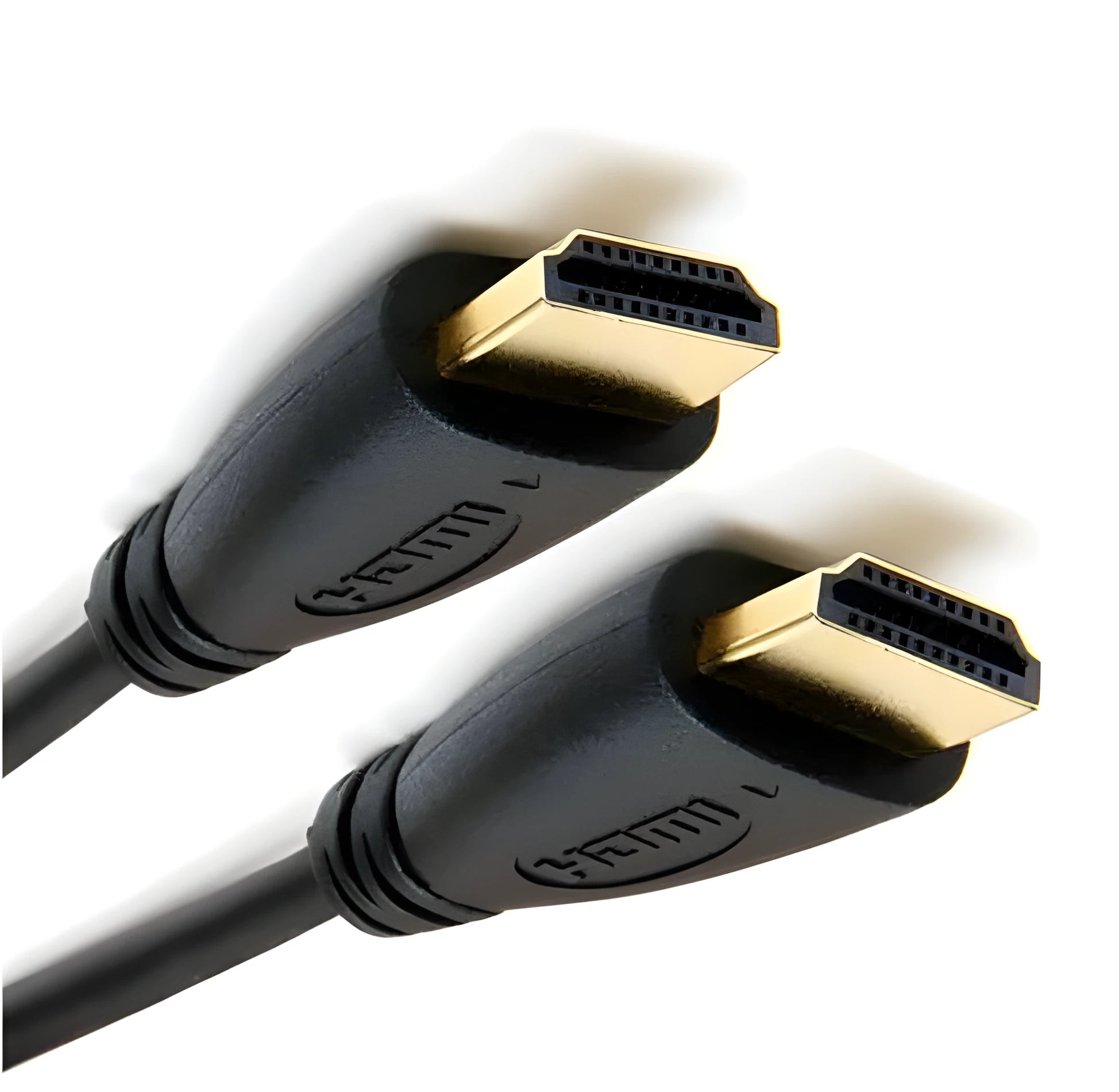 Gold-plated HDMI cable with male plugs shown at various lengths.